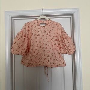Anthropologie Blush Floral Kids Blouse